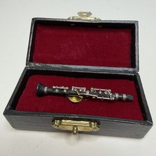 Toy Dollhouse Miniature Clarinet Musical Instrument w/ Box Stand Music