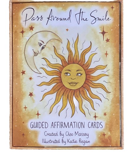 PASS AROUND THE SMILE | 42 GUIDED AFFIRMATION CARDS with BOOK in BOX | LIKE NEW - Picture 3 of 5
