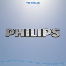 PHILIPS 60x10mm Emblem gequetscht Badge ASK Logo Aufkleber Sticker Plate...