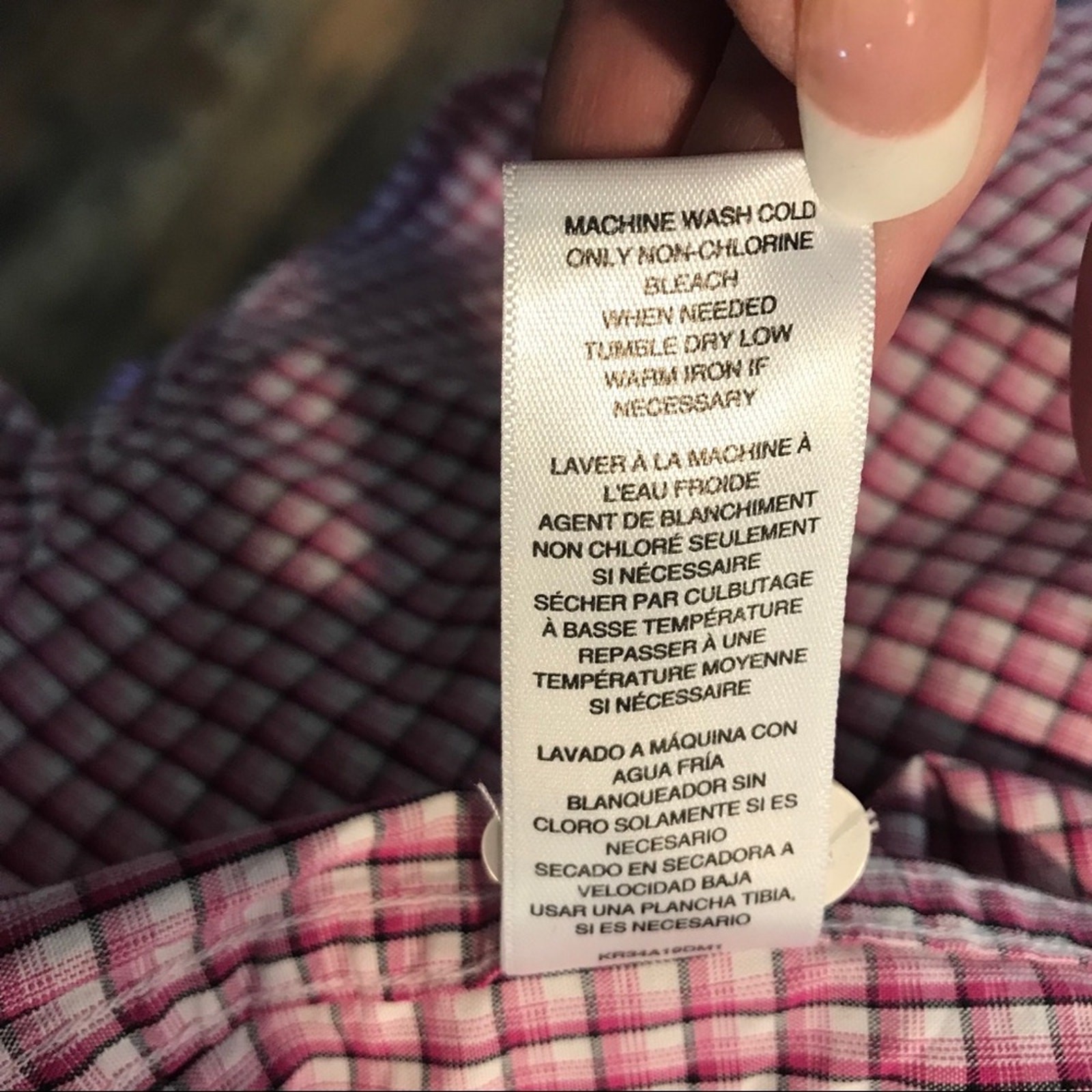 MICHAEL Michael Kors Checked Button Down Shirt Sz… - image 5