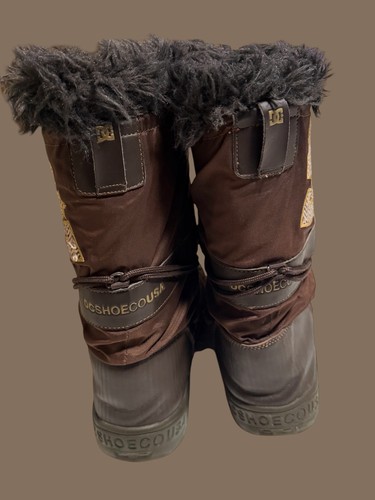 Vintage Women’s DC Chalet Snow Boots Faux Fur Rare Brown/ Gold Size L / USA 7 - Picture 9 of 10