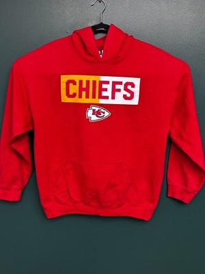 NFL Kansas City Chiefs Red long Sleeve Screen Print Hoodie Size L SKU 202