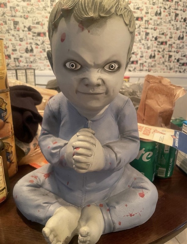 Spirit Halloween Deceptive Dougie Zombie Baby retired Halloween prop