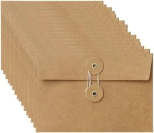 250gsm Kraft Paper Envelope Vintage Pockets Bulk medium, Brown-20 