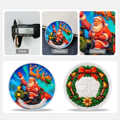 Moneda Christmas Express - Tren de Santa y Reno - Feliz Navidad y Feliz Año Nuevo Regalo - Imagen 10 de 16