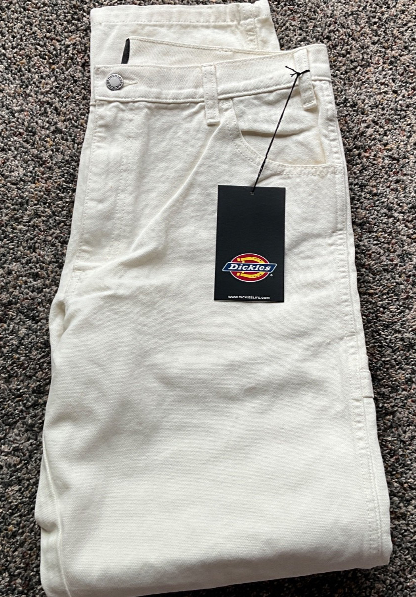 Pantalón Dickies Duck de lona en blanco. cintura 34 pierna 32. Nuevo con etiquetas