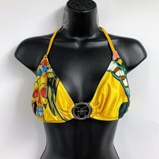 Ed Hardy Women's Vintage Y2K Classic Skull Love Medallion Bikini Top Size M