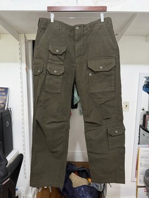 Engineered Garments Olive Ventile Cargo Flight Pants Twill Cotton Made In USA L