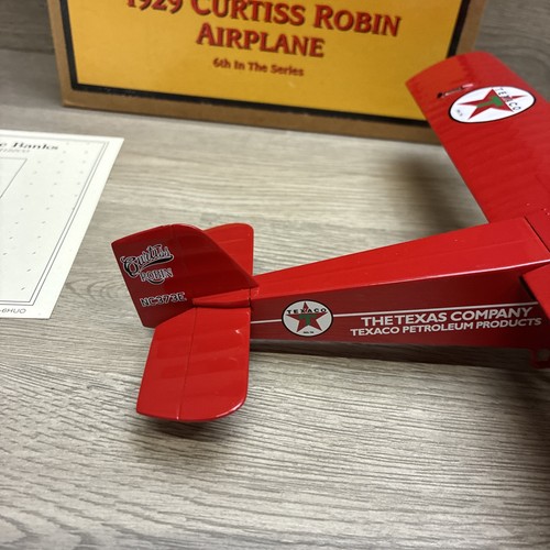 1929 Wings of Texaco Curtiss Robin Flugzeug ERTL Druckguss Flugzeug Bank 6. Serie - Bild 9 von 23