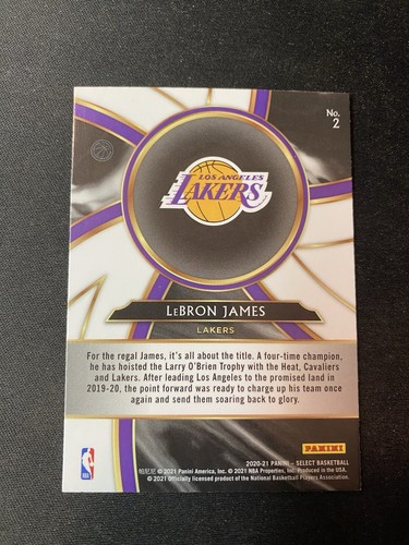 2020-21 Select Lebron James Turbocharged #2 Lakers NMMT Insert Card Panini NBA - Foto 2 di 2