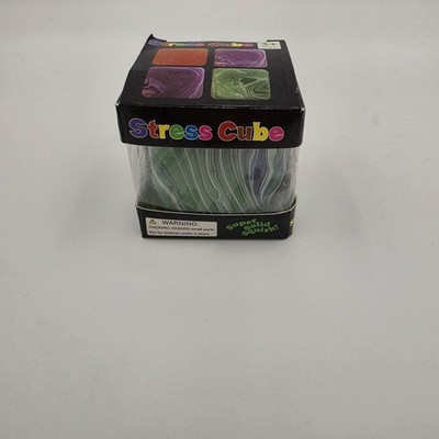 Green Stress Cube Super Solid Squishy Marble Pattern 3+ Ages New In Box