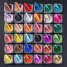 36 Box Mirror Nail Powder Set Chrome Glitter Pigment Flakes Dust Manicure