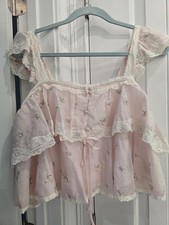 Light pink MABLE top with Lace And Floral Detailing Size Large
