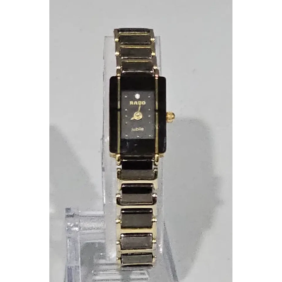 Rado Jubile Gold Tone & Black Ceramic Quartz Women's Analog Watch - image 2 of 4