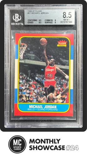 MICHAEL JORDAN BGS 8.5 1986-87 FLEER BASKETBALL #57 ROOKIE CARD RC BULLS