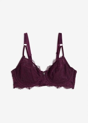 Neu Minimizer BH mit Bügel Gr. 100 Cup F Lila Unterwäsche Bra Unterhemd Oberteil