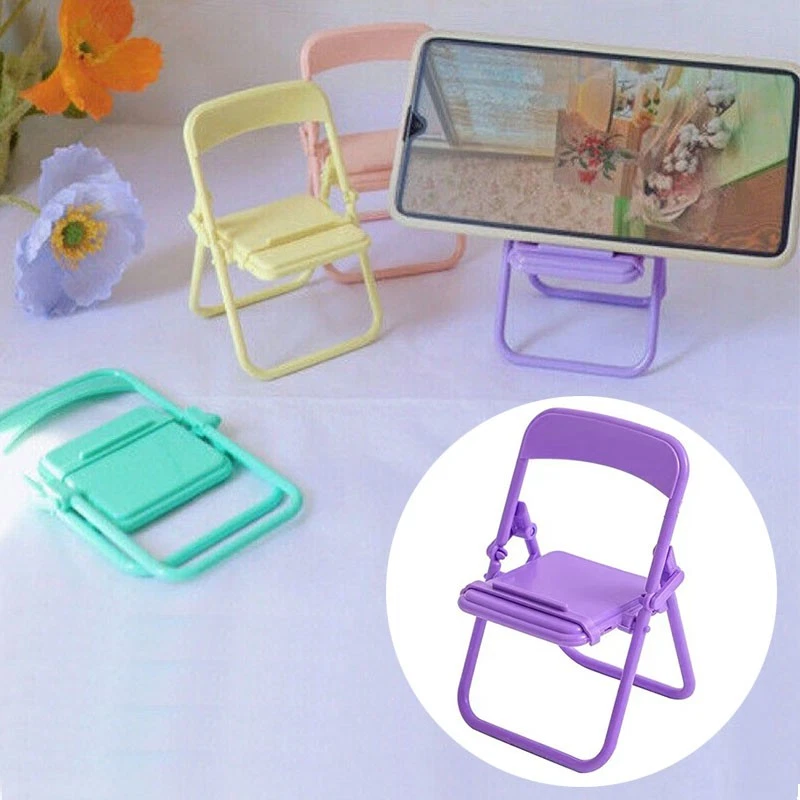 Mobile Tablet Holde Cell Phone Holder Mini Folding Chair rStand Table Bracket - Image 2 of 4