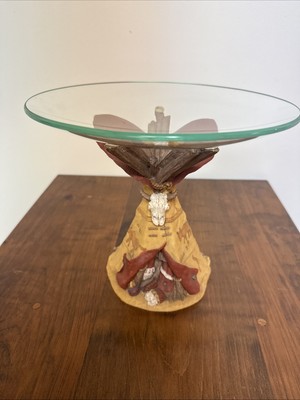 Tepee Holding Glass Contour Bowl Plate Decorative Resin Tabel Top 9 inches