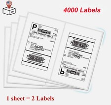 4000 Half Sheet 8.5x5.5 Shipping Labels Self Adhesive 2 Per Sheet Rounded Corner