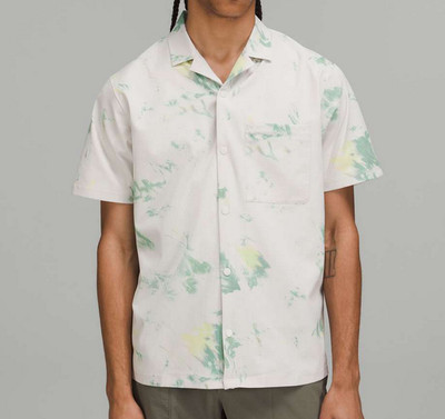 Lululemon Airing Easy Camp Collar Snap Shirt Mens XL Multicolor Abstract White