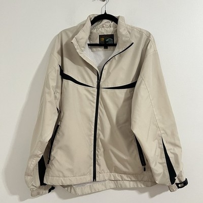 Forresters Sportech Outerwear Jacket Size L Beige Windbreaker Golf Mesh Lining