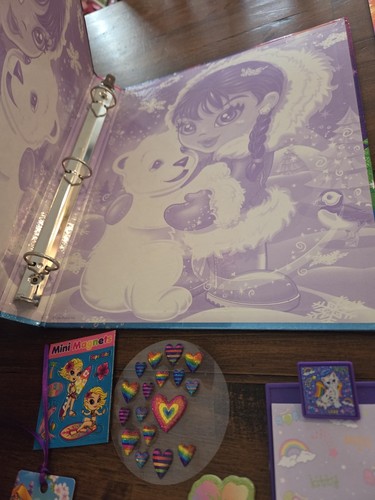 Lisa Frank Vintage Lot Notepads Binders Stickers Surfer Girl Angel Cat - Picture 9 of 11