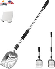 Depets Cat Litter Scoop, Metal Litter Scooper with Deep Shovel, Detachable Long
