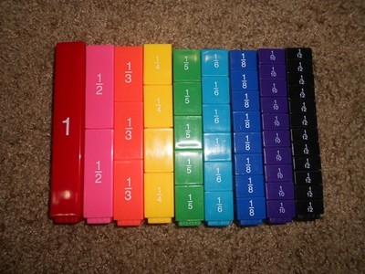 Fraction Tower Cubes Math Manipulatives, Percent, Decimal, Fractions, 51 Pieces