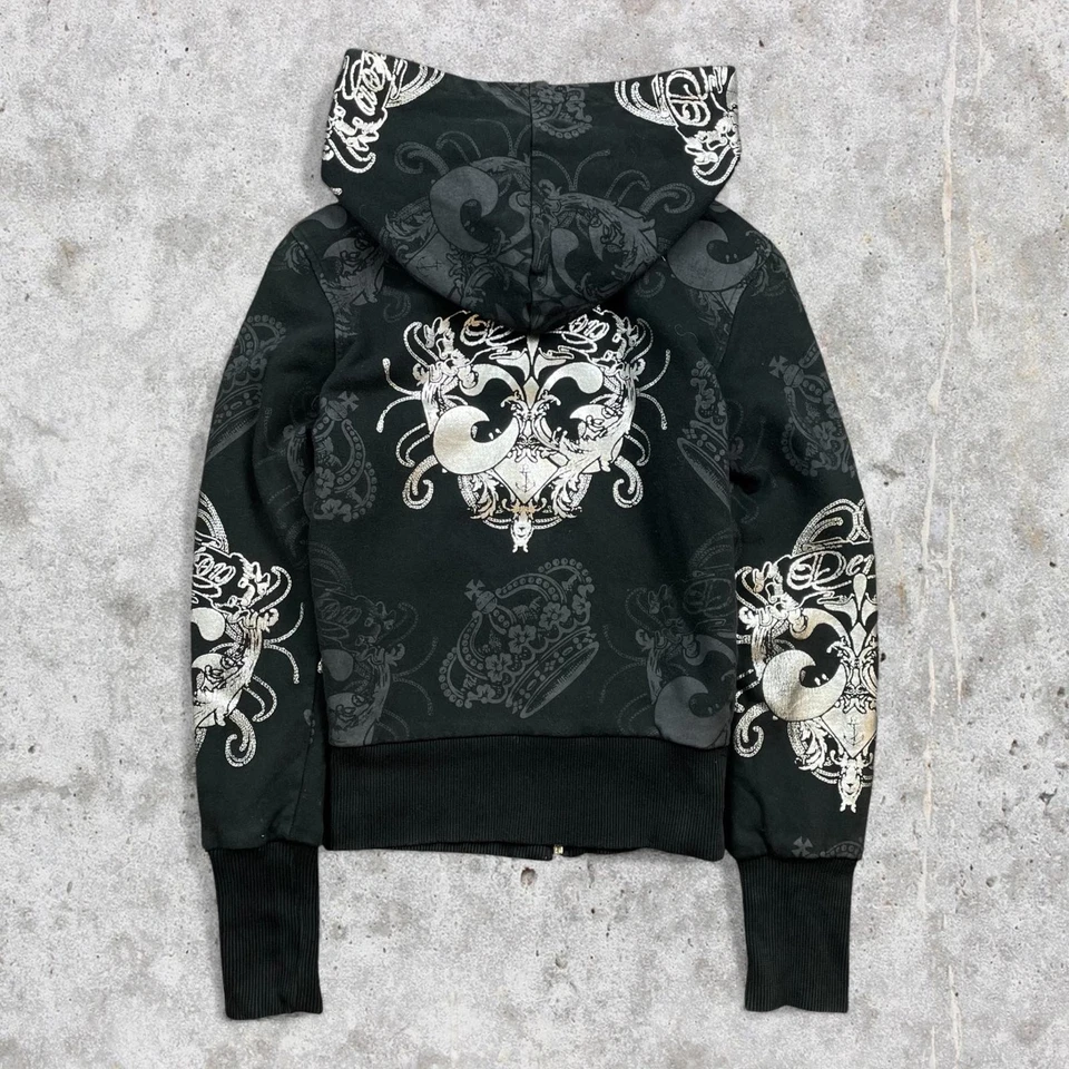 Sudadera con capucha reversible para mujer Y2K Dereon rosa satinado cremallera Foto 4 de 4