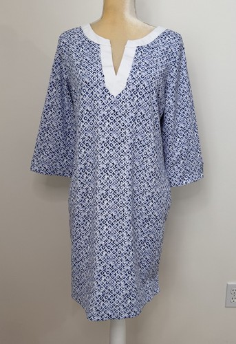 Tommy Bahama Aubrey Island Zone Tunic Dress Size M Blue Ultramarine - Picture 3 of 15