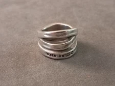Uno De 50 Silver Plated Ring Size 6.5
