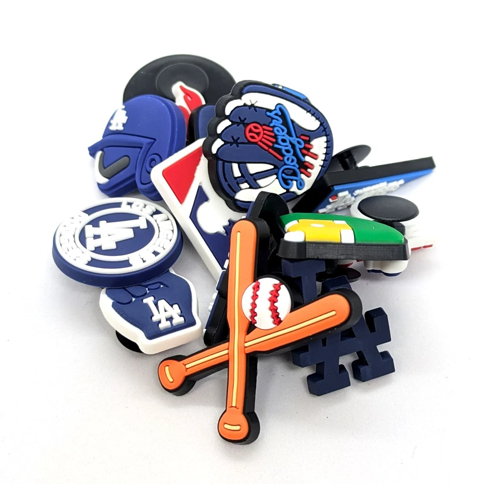 LOS ANGELES DODGERS SHOE CHARMS (14pcs) Baseball Cool Gift Accessories Set Lot - Image 3 of 4