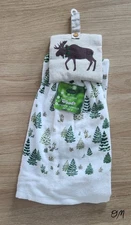 St Nicholas Square Through the Woods Moose Kitchen Towels - New