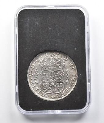 1734 Mo Mexico 8 Reales Dutch East India man Goodman SANDS *8076