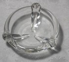 Mid Century Modern Ashtray Heavy Clear Glass for 3 Cigarettes — photo 2