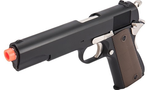 GE Metal Gas Blow Back Airsoft Gun 1911 up to 320 FPS/0.2G BB Black & Silver - Picture 3 of 5
