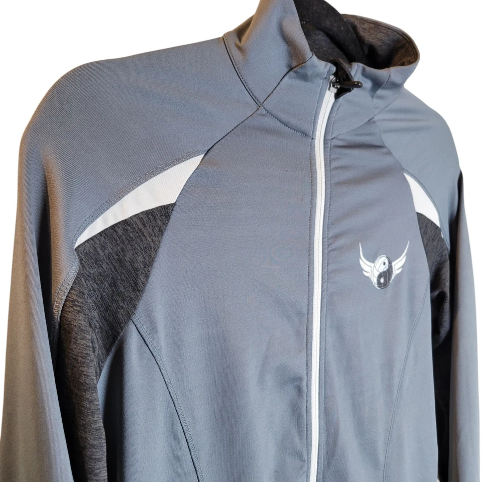 Holloway женщин Sz M серый твердый длинным рукавом сухой Excel молнии тренировки куртка - Изображение 3 из 4