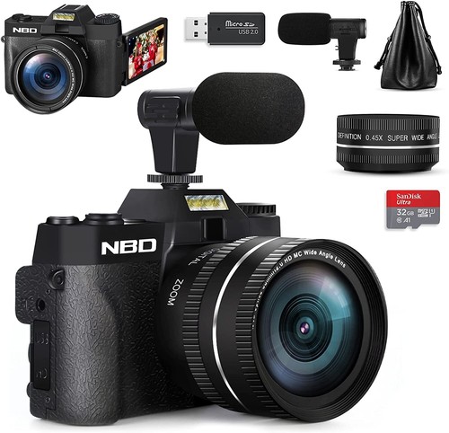 4K Digital Camera AutoFocus HD 48MP Video Camera YouTube Vlogging w/ 32G TF Card - Picture 3 of 32