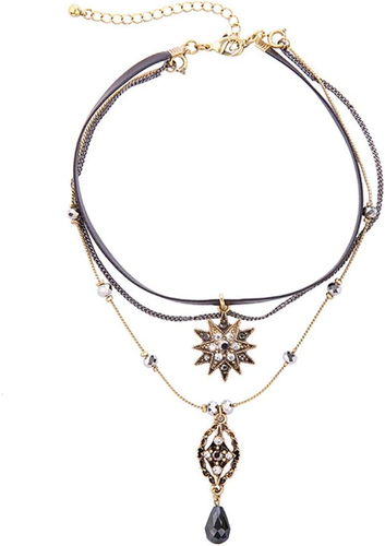 Multi-Layered Stars Drop Pendant Choker Necklace Party Dress Necklace Jewelry Wo - Picture 10 of 12