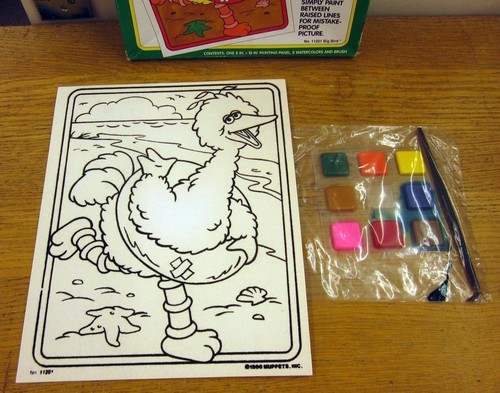 BIG BIRD Picture Perfect watercolor-by-number kit 1990 painting Sesame Street - Picture 3 of 3