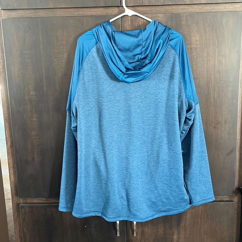 VETEMENTS Felpa con cappuccio uomo blu materiale misto Under Armour taglia XL