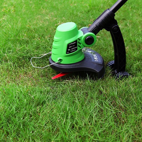 20V Lithium Grass Trimmer Lawn Grass Edge Brush Cutter w/ Blade & Wheels - Picture 2 of 5