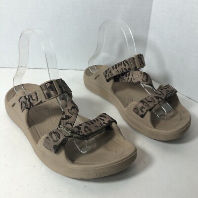 Blowfish Malibu Sandals Womens Size 8 Leopard Print Strappy Brown ZS008 C3