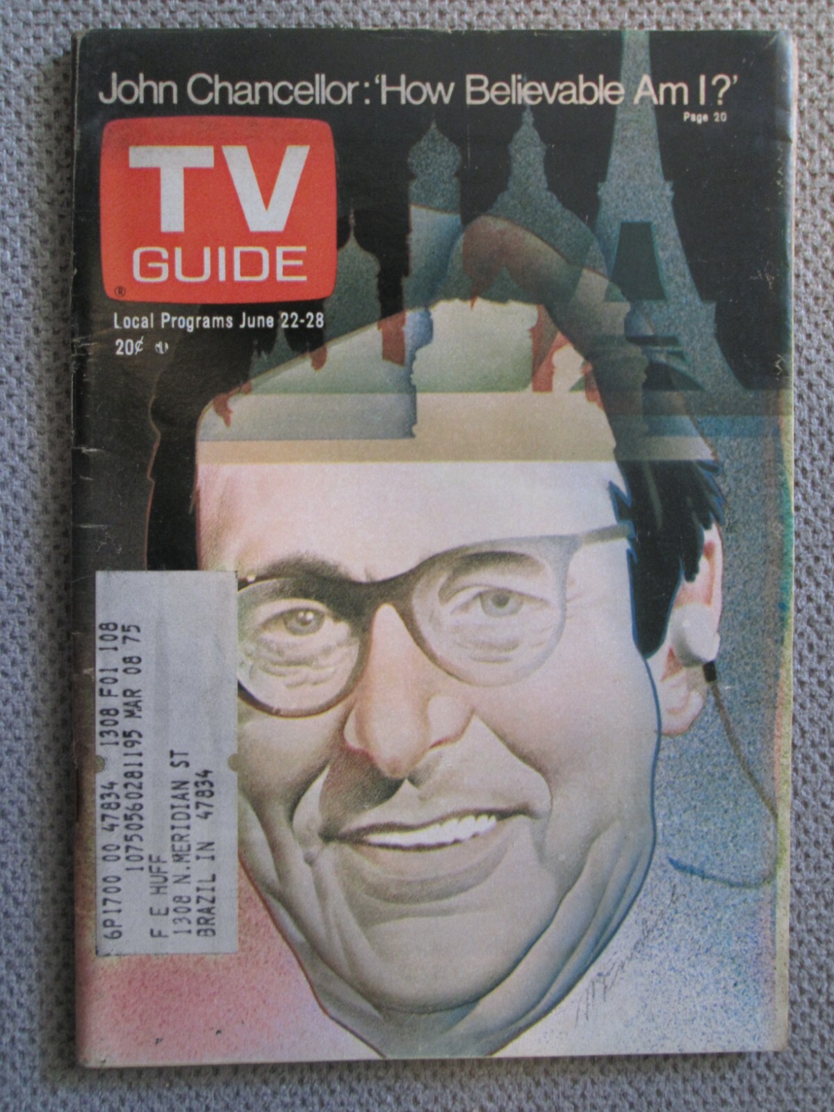 TV GUIDE 1974 June 22 28 John Chancellor Sunset Strip Magazine Vintage Shows
