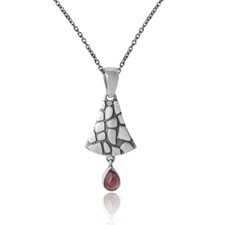 Tourmaline Gemstone 925 Fine Silver Oxidized Jaguar Skin Design Necklace