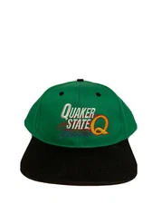 NEW Vintage QUAKER STATE RACING Green Snapback Hat Embroidered
