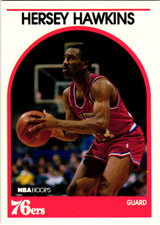 1989-90 NBA Hoops Basketball Card #137 Hersey Hawkins Philadelphia 76ers