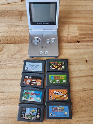 Nintendo Game Boy Advance SP Silver W/Games 