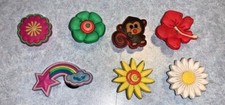 Lot of 7 Shoe Charm Accessories Monkey, Rainbow, Star, Flowers- Fast Free Ship