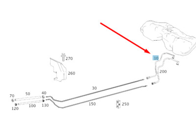NEW MERCEDES-BENZ GL X164 FUEL ADVANCE LINE A1644702364 ORIGINAL